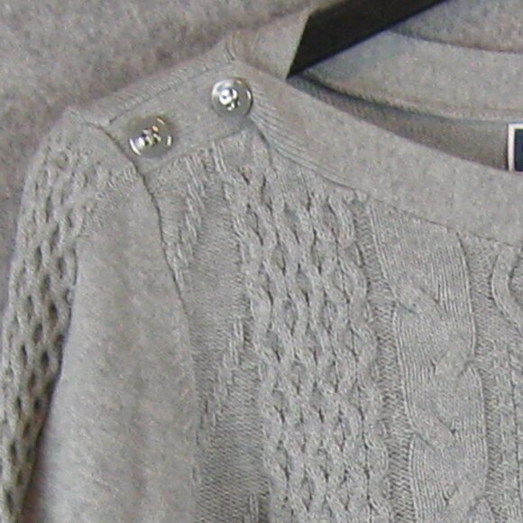 Karen Scott Cable Knit Sweater Gray Small NWT - Picture 4 of 5